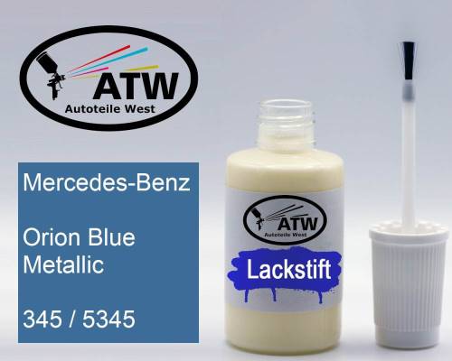 Mercedes-Benz, Orion Blue Metallic, 345 / 5345: 20ml Lackstift, von ATW Autoteile West.